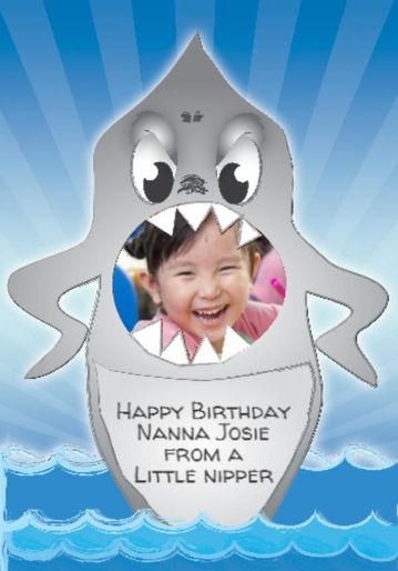 Photo Upload Shark Design Birthday Card