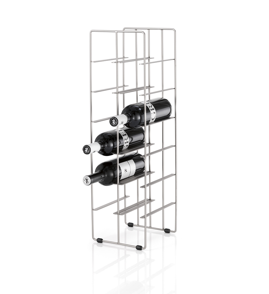 Blomus – Pilare Wine Rack – Nickel – 12 Bottle – Chrome – Stainless Steel – 38 x 28 x 22 cm