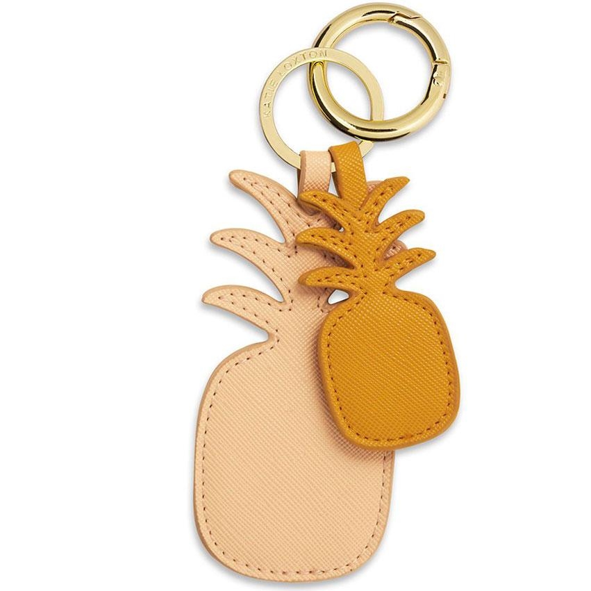 Katie Loxton Luxe Pineapple Keyring In Nude Ochre