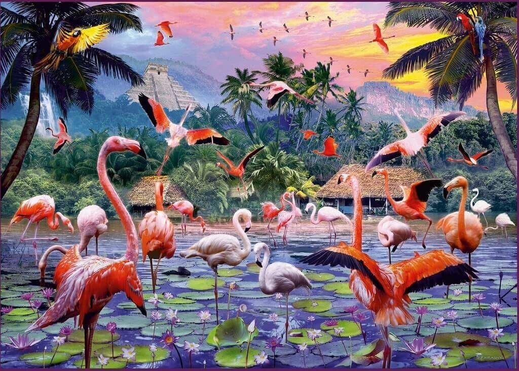 Jigsaw Puzzle Pink Flamingos – 1000 Pieces – Ravensburger – The Yorkshire Jigsaw Store