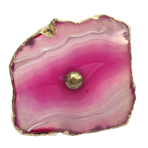 Knobbles & Bobbles – Cabinet Knobs – Cupboard Hardware – Pink / Grey – Agate – 5 x 4cm – Variant 24049