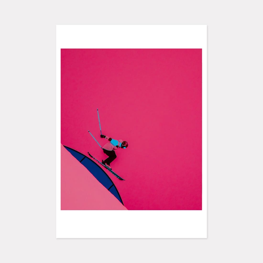 Pink Jump Ski Art Print, A3 (42cm x 29.7cm) unframed print – Powderhound