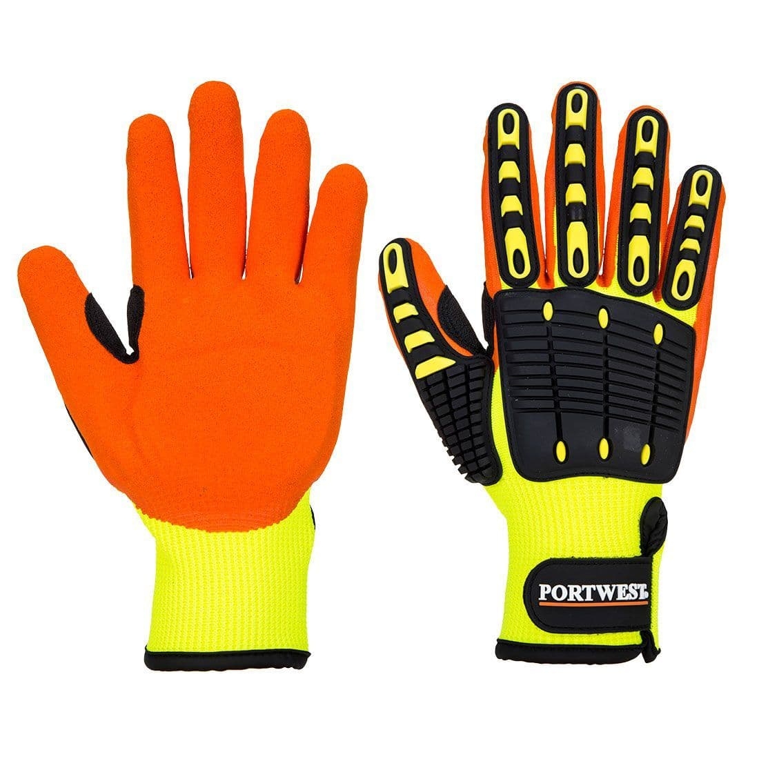 Portwest A721 Anti Impact Grip Gloves – Yellow/Orange – L – Lightweight – Durable – PPE – Taft Safety Store