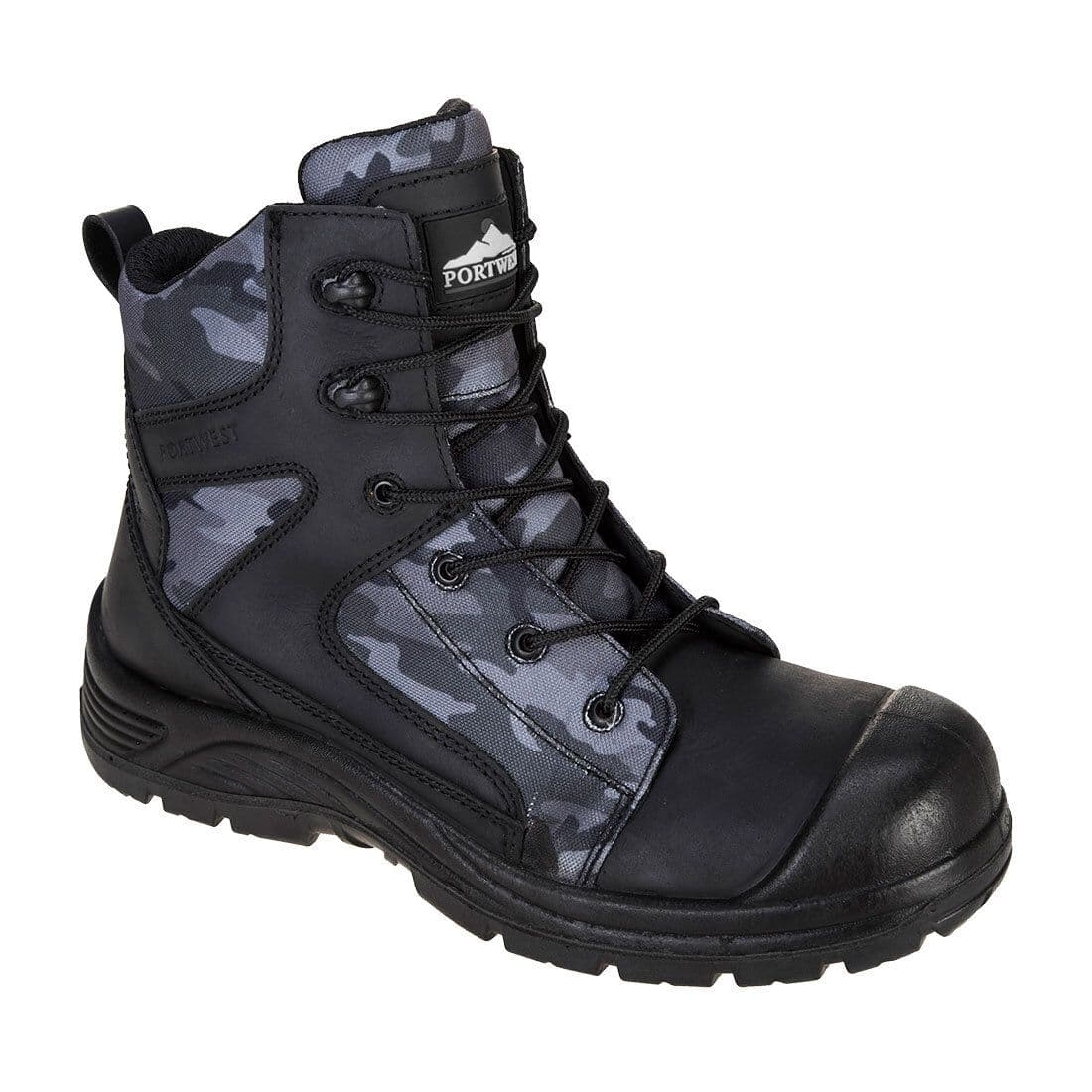 Portwest Compositelite Camo Strike Boot S3 WR – Black – 48 – Lightweight – Slip/Water Resistant – PPE – Taft Safety Store