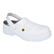 Portwest Compositelite ESD Perforated Safety Clog SB AE – White – 38 – Lightweight – Slip/Water Resistant – PPE – Taft Safety Store