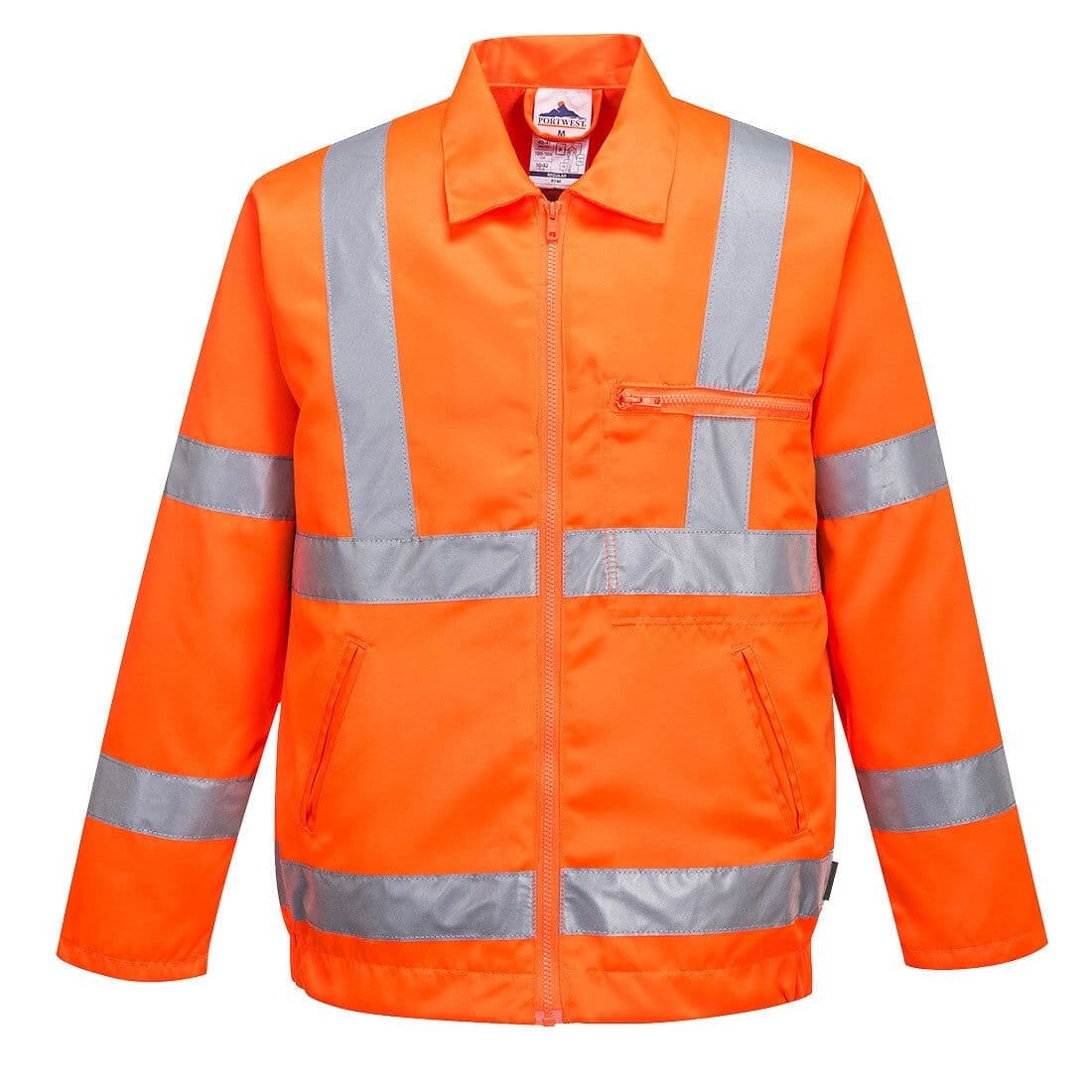 Portwest Hi-Vis Poly-cotton Jacket RIS – Orange – M – High Visibility – Durable – PPE – Taft Safety Store