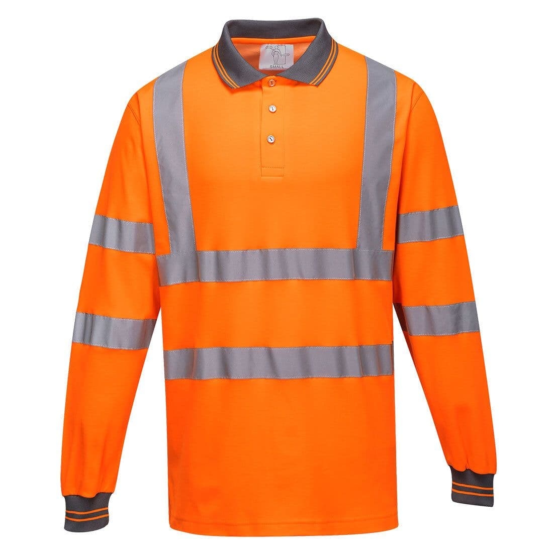 Portwest Long Sleeved Cotton Comfort Polo – Orange – M – Durable – PPE – Taft Safety Store