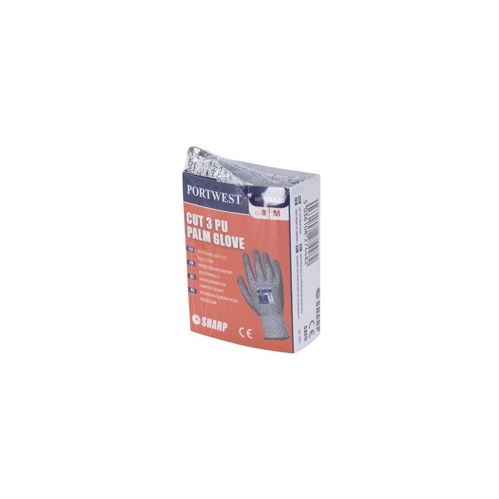 Portwest VA620 Vending LR Cut PU Palm Glove SIZE: XS, COLOUR: Grey