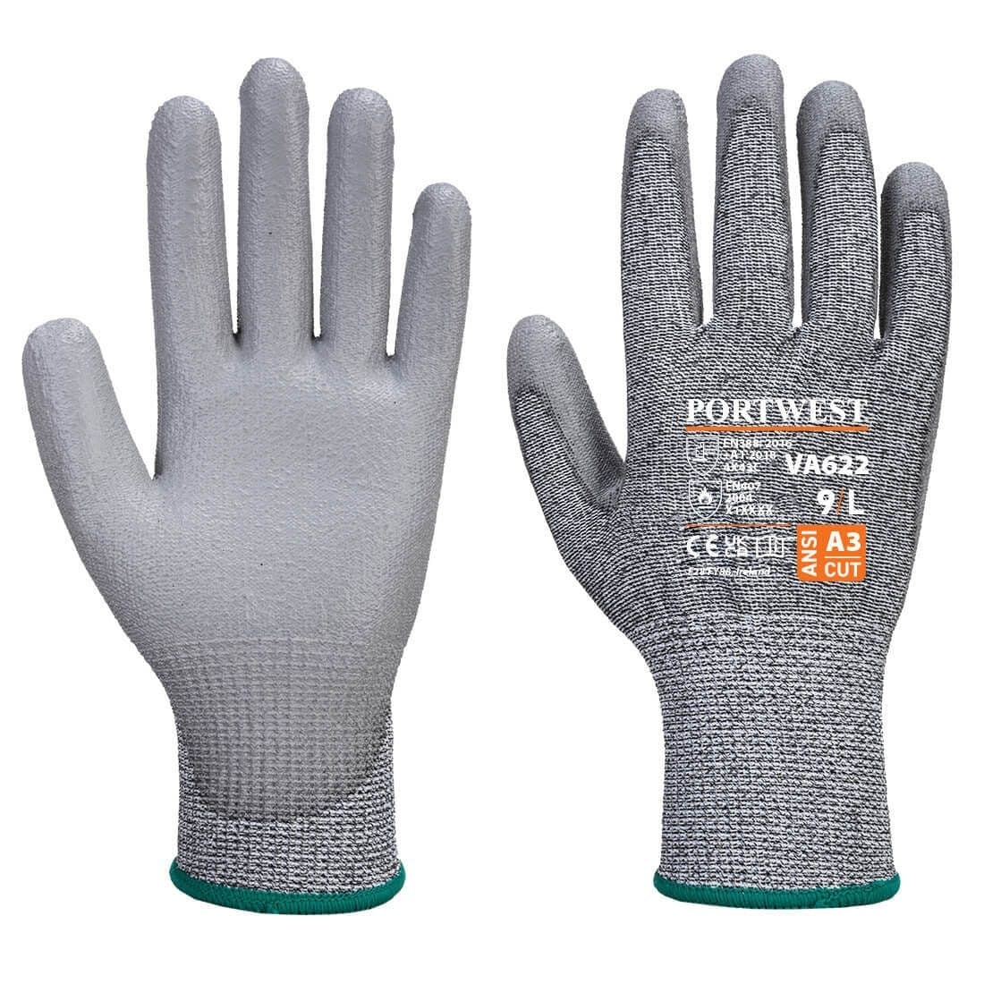 Portwest Vending MR Cut PU Palm Gloves – Grey – XXXL – PPE – Taft Safety Store
