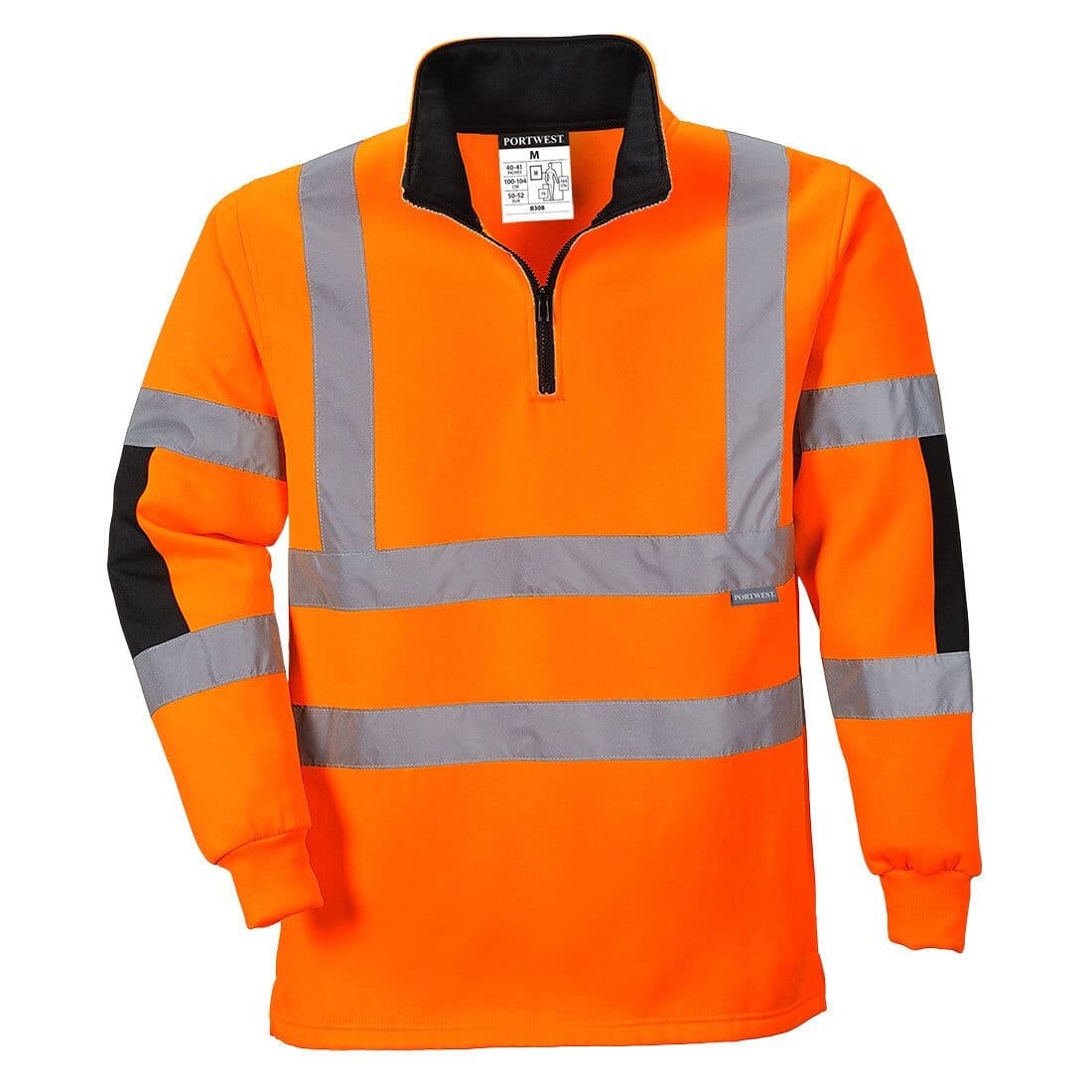 Portwest Xenon Rugby Shirt – Orange – M – High Visibility – Durable – PPE – Taft Safety Store