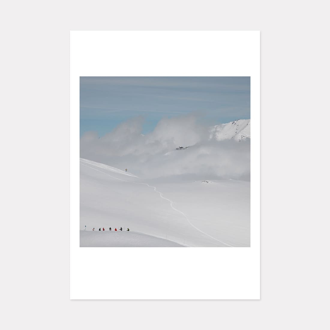 Powder Days Mountain Art Print, A1 (84.1 x 59.4cm) framed in black – Powderhound