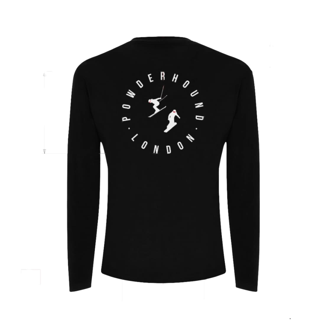 Powderhound Black Long Sleeve T Shirt (white Skier), LARGE – Powderhound