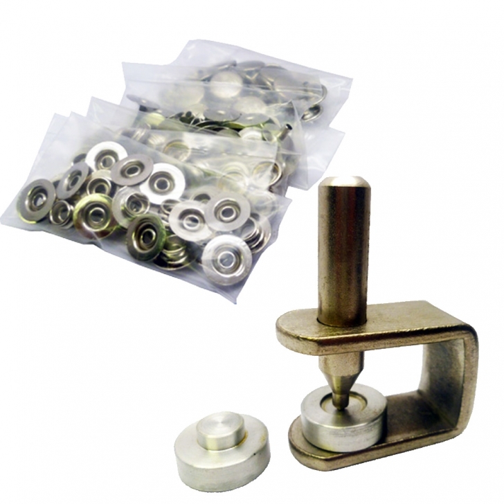 C.S. Osborne – Professional Snap Fastener Kit – 20 (Baby) – Silver Colour – Textile Tools & Accessories