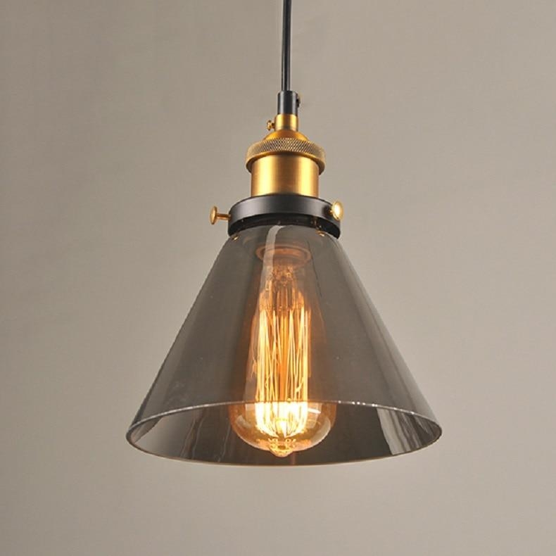 Vintage Pendant Glass Lights Smoky grey-B 18.5CM – Decked Deco LTD
