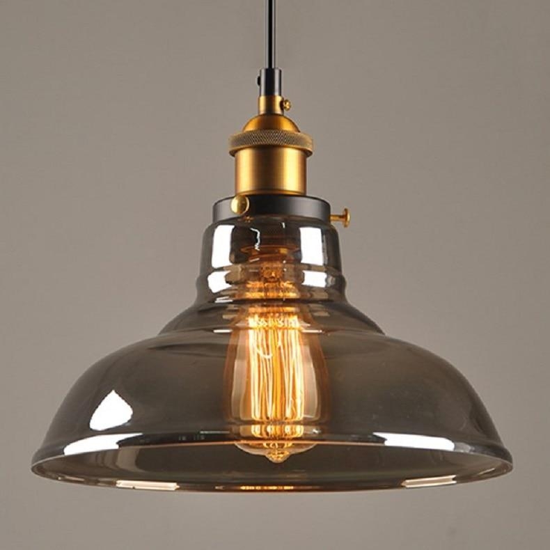 Vintage Pendant Glass Lights Smoky grey-C 28CM – Decked Deco LTD