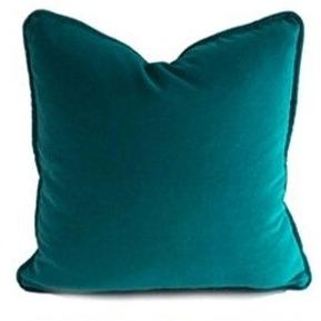 Velvet Cushion Covers 45x45cm – Peacock green – Decked Deco LTD