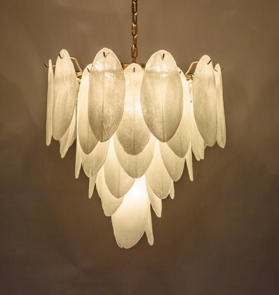 Art Deco Glass Leaves Ceiling Light Style A – diameter 60cm – Decked Deco LTD