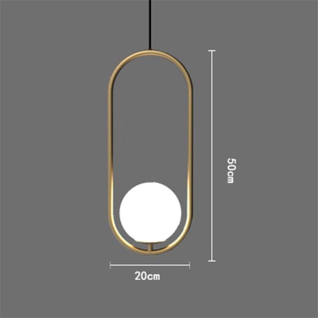 Nordic Glass Ball Pendant Lights Oval Seated Drop – Gold 50 cm – Decked Deco LTD