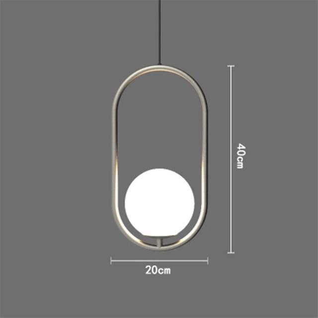 Nordic Glass Ball Pendant Lights Oval Seated Drop – Silver 40 cm – Decked Deco LTD