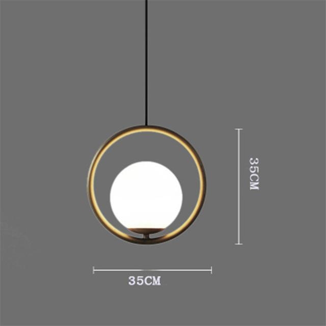 Nordic Glass Ball Pendant Lights Round Seated Drop – Gold 35 cm – Decked Deco LTD