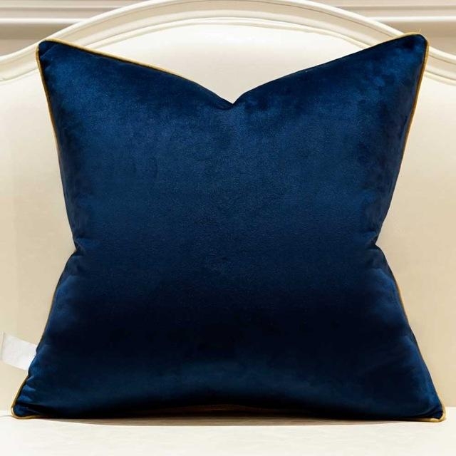 Blue Velvet Luxury Elegant Geometric Cushion Covers 50 x 50cm – Blue velvet 50cm – Decked Deco LTD