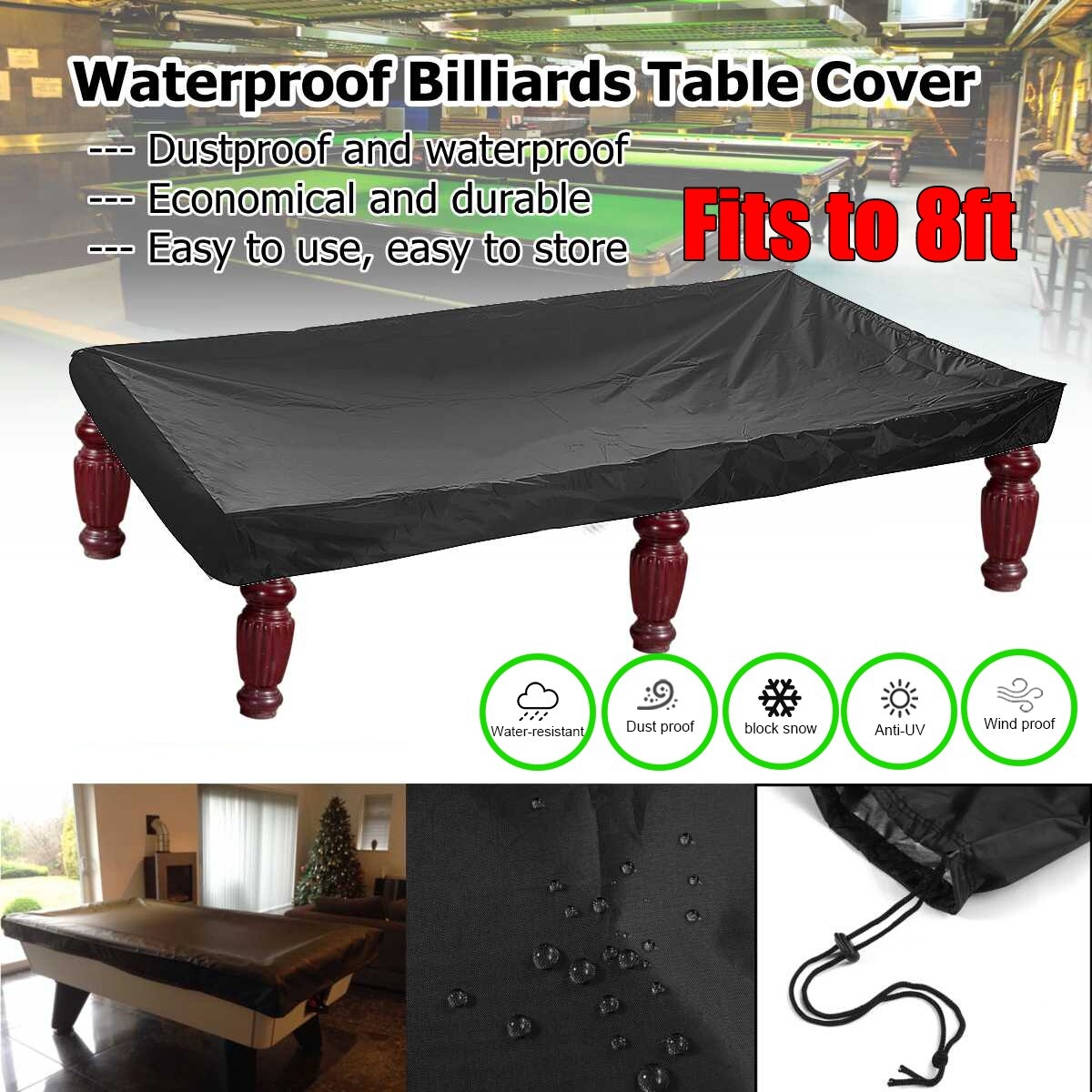 245*140*20CM PVC Pool Table Cover – Table Top Sports