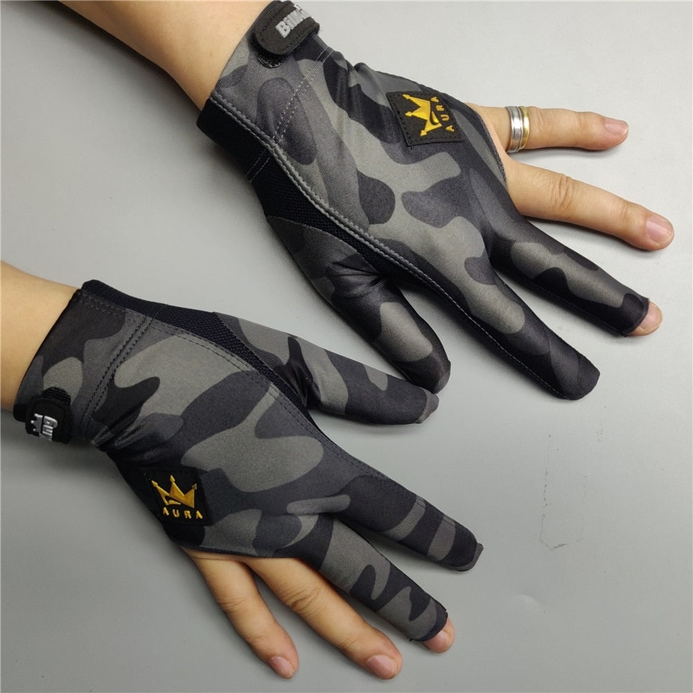 Billiard Glove Left Right Hand Medium Billking Camouflage Carom Glove 3 Fingers Professional Pool Glove Billiard Accessories – Table Top Sports
