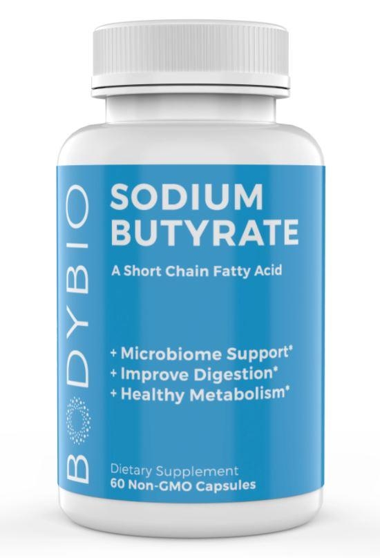 Sodium Butyrate | 600mg | 60 Capsules | BodyBio | Supplement Hub UK