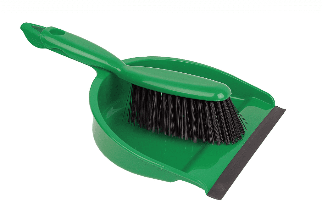 Professional Dustpan & Brush Set – Soft Bristles – Green – North Star Supplies