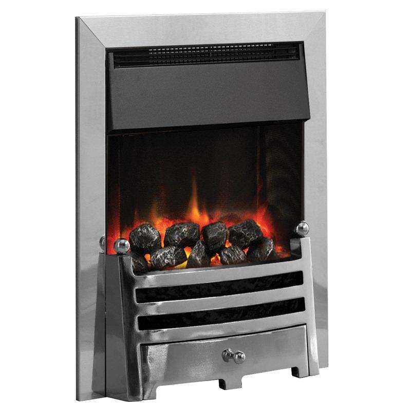PureGlow Bauhaus Illusion Electric Fire – Chrome / Coal / No spacer required