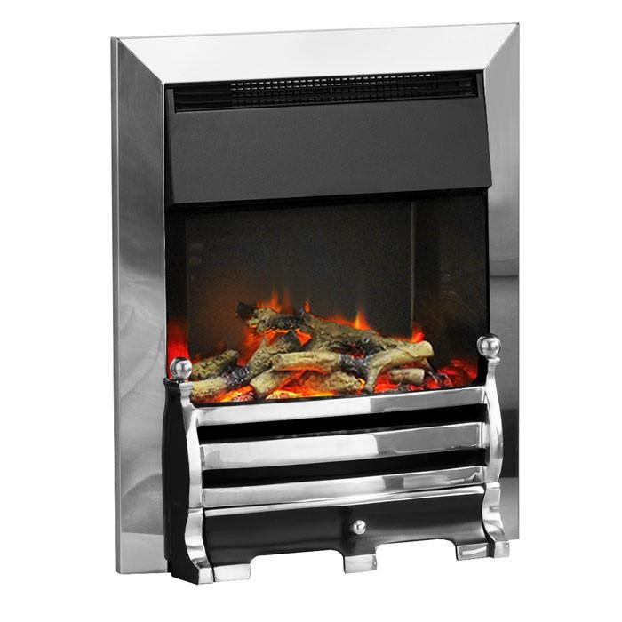 PureGlow Daisy Illusion Electric Fire – Chrome / Log / No spacer required