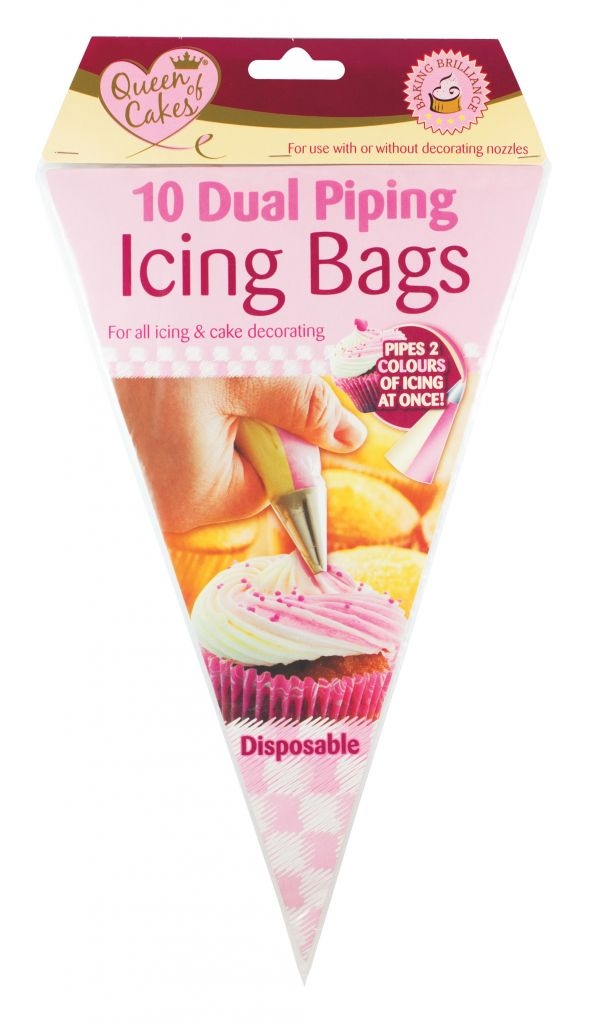 Queen of Cakes Dual Icing Piping Bags – Pack 10