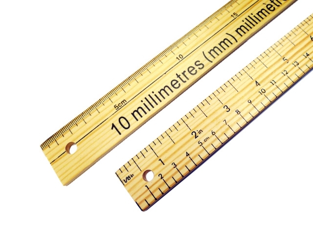H.Webber – Double Sided Dual Marked Wooden Metre Rule – Brown Colour – Textile Tools & Accessories