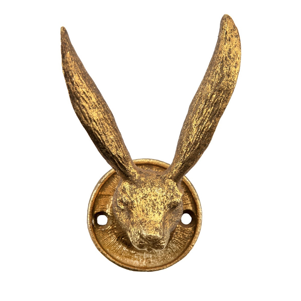 Gold Rabbit Hook wall hook with rabbit head | The Design Yard