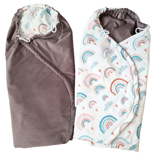 Car Seat Blanket – Colours Of The Rainbow Velvet – Brown – evCushy