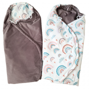 Car Seat Blanket – Colours Of The Rainbow Velvet – Brown – evCushy