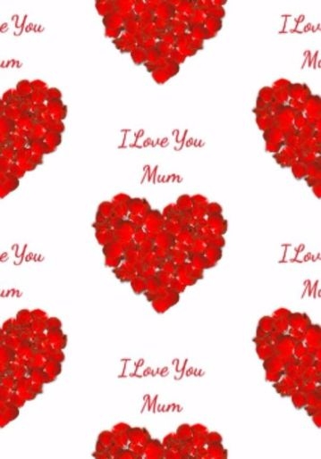 Red Rose Petal Heart Mother S Day Wrapping Paper