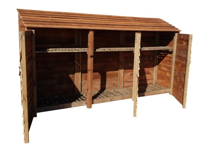 Wooden Log Store 4Ft or 6Ft| Arbor Garden Solutions | Timber | Finished Wood | Available In Brown Or Green | Door & Hieght Options3.4m³ / 4.9m³ capacity