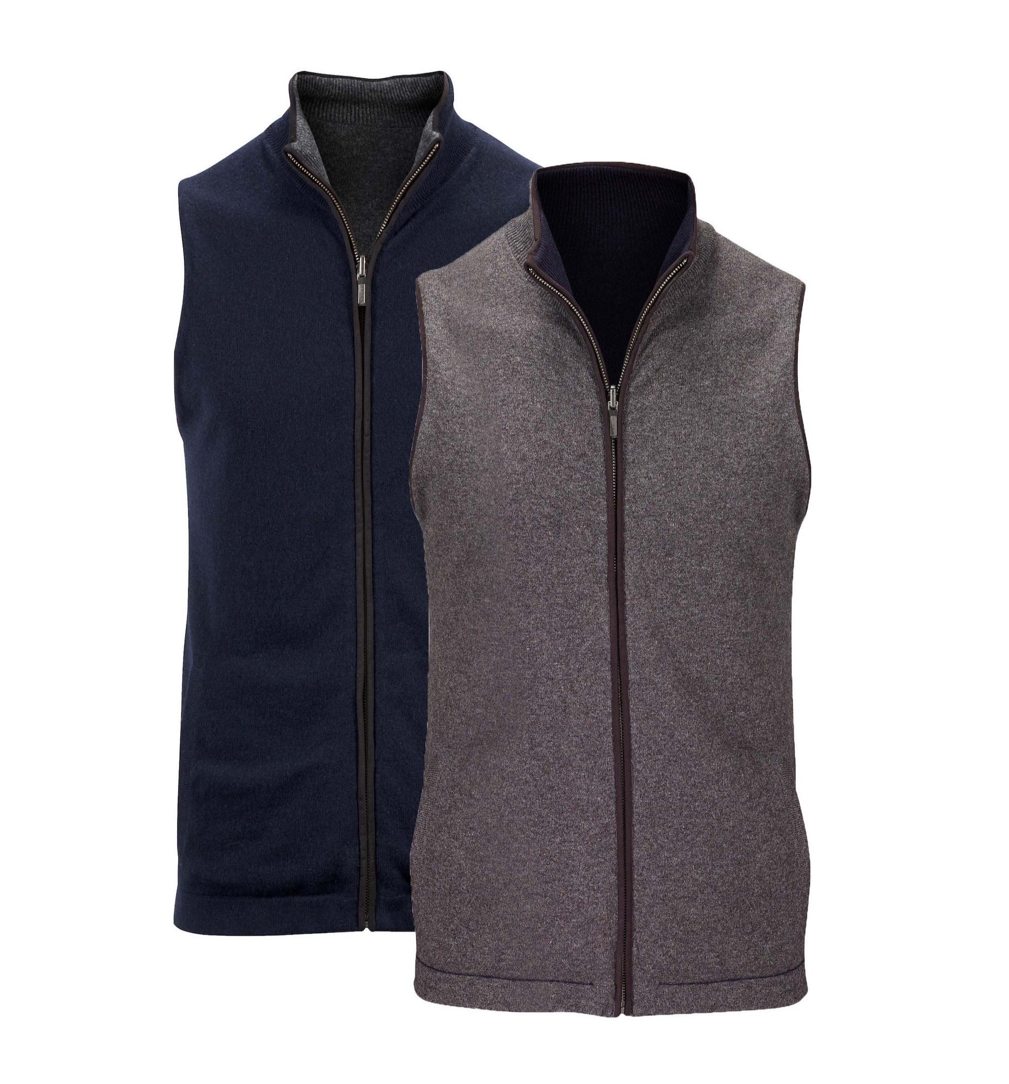 Reversible Gilet- Charcoal / Navy (Black Trim) L