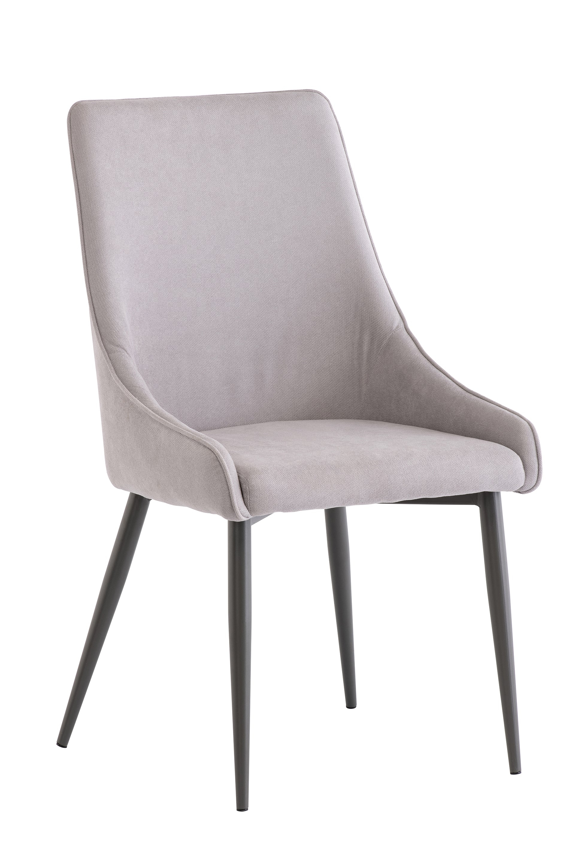 Rimbach Dining Chair (Pairs), Grey Fabric / Grey Leg – Lc Living