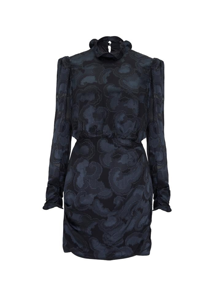 Rina B Black Jacquard Dress – Black / UK 8