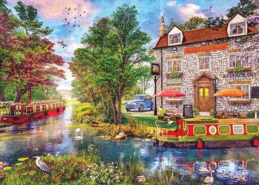 Jigsaw Puzzle Riverside Inn – 1000 Pieces – Gibsons – The Yorkshire Jigsaw Store
