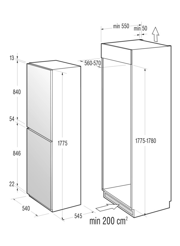 Gorenje RKI4181AWV Built in Fridge Freezer 50/50 Split
