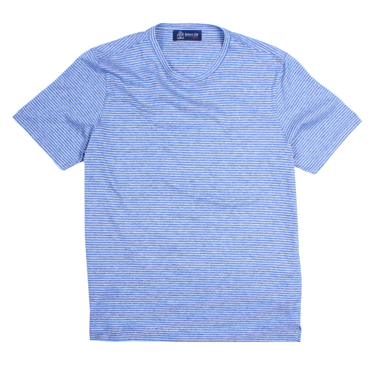 Robert Old Mens Blue Striped Mercerized Cotton T-Shirt – 52 – Robert Old & Co