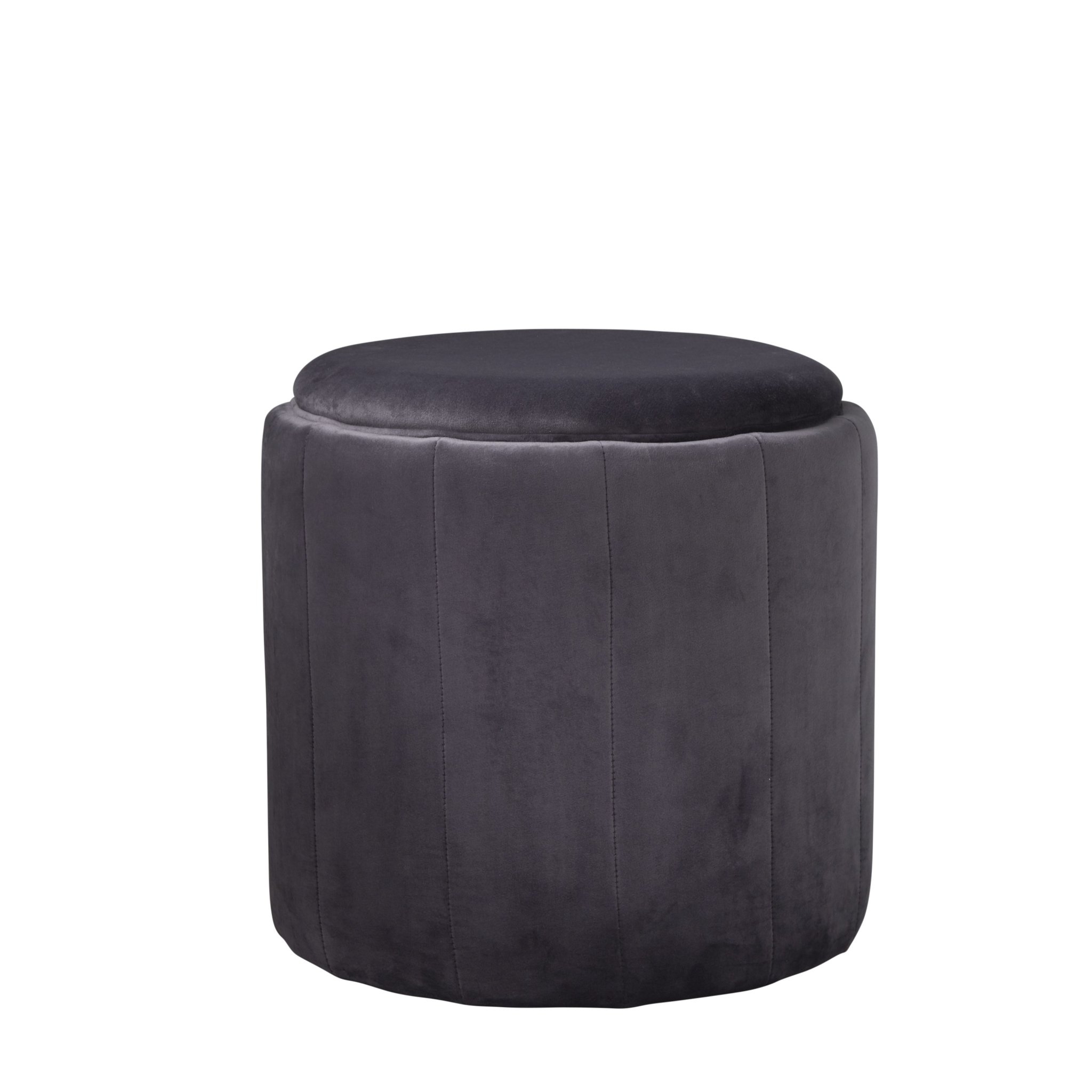 Native Home & Lifestyle Round Stool In Grey Velvet 43 x 43 x 42cm – Furniture & Homeware – The Luxe Home