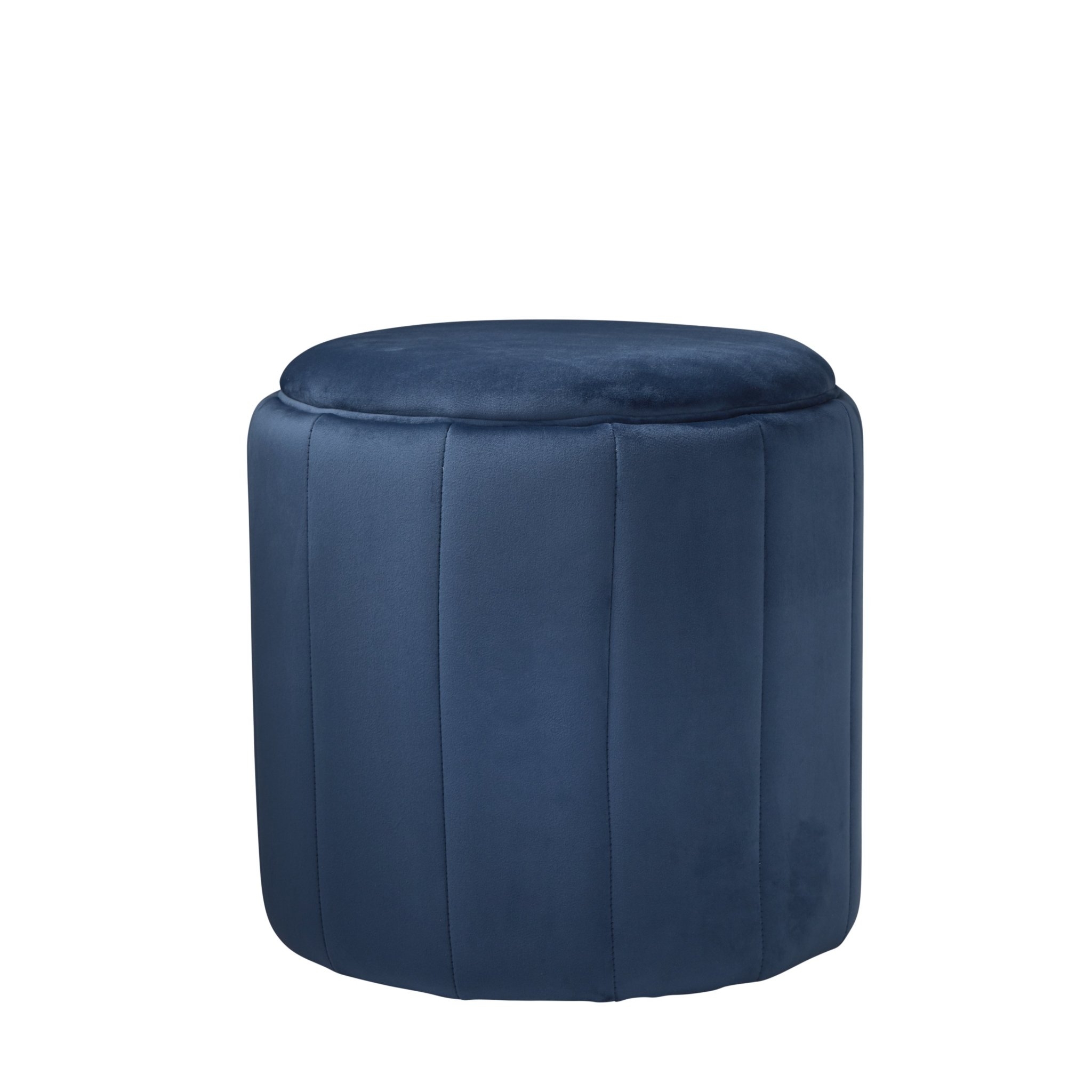 Native Home & Lifestyle Round Stool In Mystique Blue Velvet 43 x 43 x 42cm – Furniture & Homeware – The Luxe Home