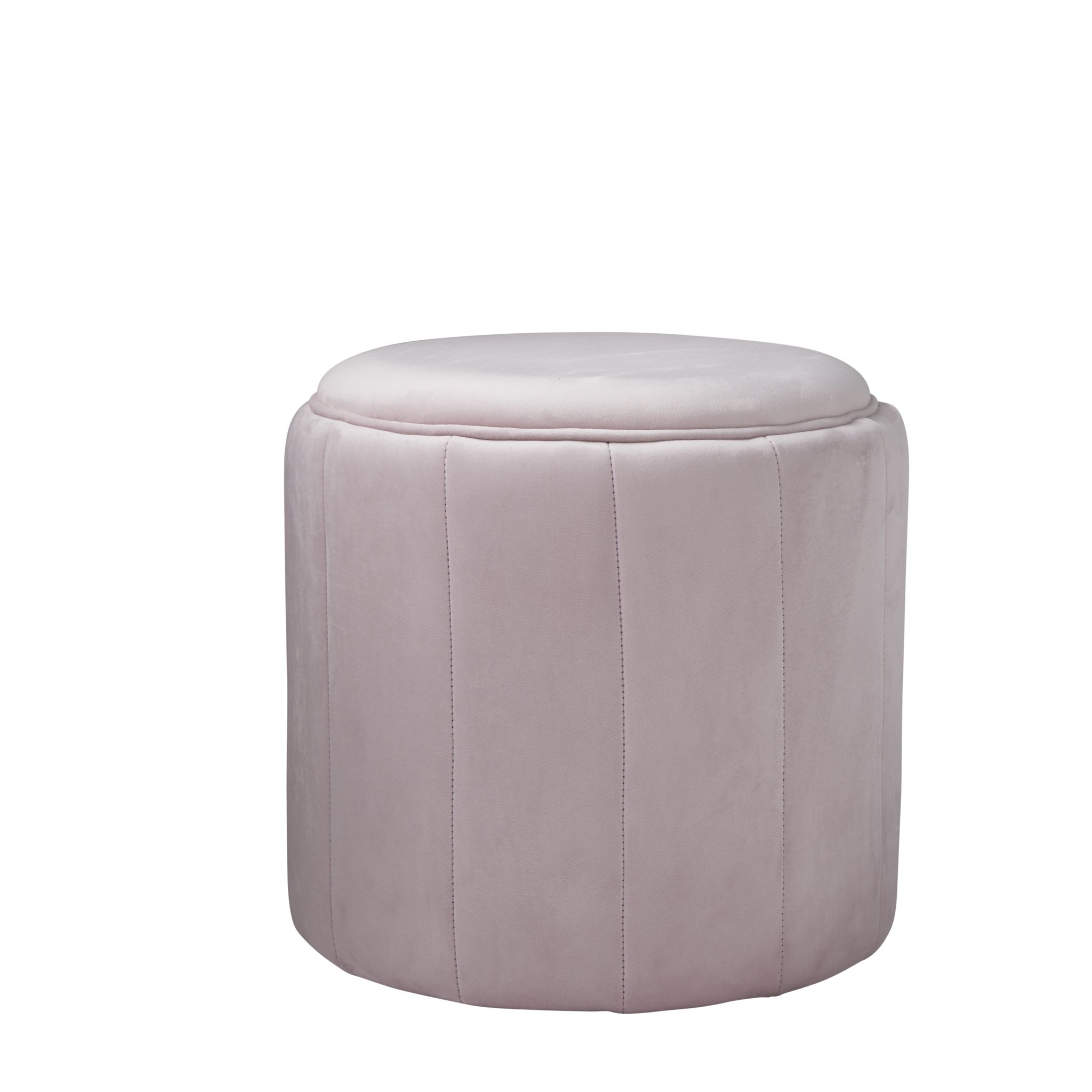Native Home & Lifestyle Round Stool In Pastel Pink Velvet 43 x 43 x 42cm – Furniture & Homeware – The Luxe Home