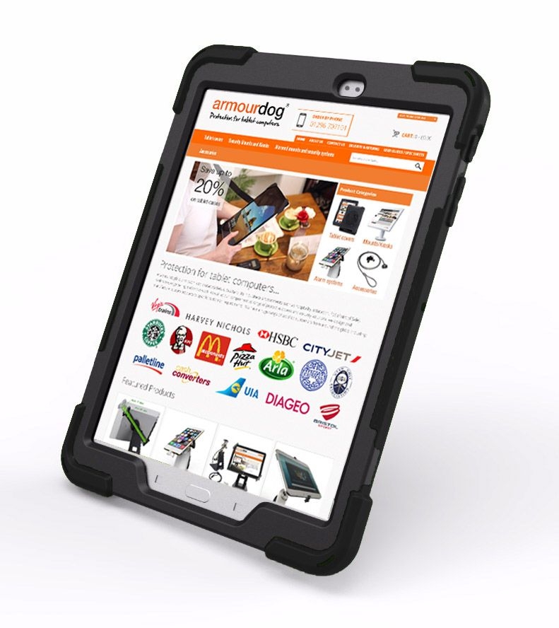 Rugged case for Samsung Tab A10.1 T580 with hand & shoulder strap, kick stand & screen protector