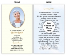 RW01 Original Wallet with Long Verse, 15 – Funeral Memorial Cards – Memory Card Shop