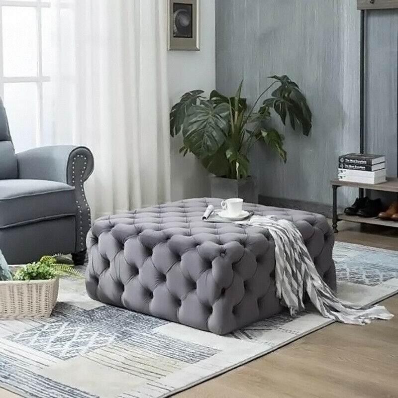 Medusa Large Chesterfield Buttoned Pouffe Footstool – Dreamon Beds